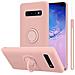 Custodia Compatibile Con Samsung Galaxy S10 Plus In Liquid Rosa - Coperchio Protettivo In Silicone Tpu Flessibile Con Anello - Foto miniatura 1