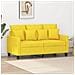 Divano A 2 Posti Giallo Chiaro 120 Cm In Tessuto - Foto miniatura 1