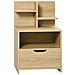 Comodino Con 2 Ripiani Aperti E Cassetto In Truciolato Per Camera Da Letto E Salotto, 45x35x73 Cm - Foto miniatura 1