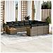 Set Divani da Giardino 11 pz con Cuscini in Polyrattan Grigio - Foto miniatura 3