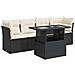 Set Divani Da Giardino 5 Pz Con Cuscini In Polyrattan Nero - Foto miniatura 1