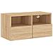 Mobile Tv A Parete Rovere Sonoma 60x30x30 Cm Legno Multistrato - Foto miniatura 2