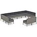 Set Divani Da Giardino 12 Pz Con Cuscini In Polyrattan Grigio - Foto miniatura 1
