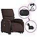 Poltrona Alzapersona Massaggio Elettrica Marrone Scuro Tessuto - Foto miniatura 6