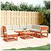 Set Salotto Giardino 7pz con Cuscini Marrone Cera Massello Pino - Foto miniatura 2