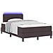 Letto con contenitore e materasso & LED marrone scuro 120x190 cm in tessuto - Foto miniatura 1