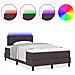 Letto con contenitore e materasso & LED marrone scuro 120x190 cm in tessuto - Foto miniatura 4