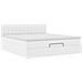 Struttura Letto Pouf con Materasso Bianco 180x200 cm Similpelle - Foto miniatura 6