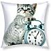 Set Di 2 Copricuscini 40x40 Cm Kitten Clock Design - Foto miniatura 1