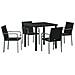 Set da Pranzo per Giardino 5 pcs Nero Poly Rattan - Foto miniatura 1