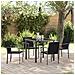Set da Pranzo per Giardino 5 pcs Nero Poly Rattan - Foto miniatura 2