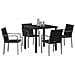 Set da Pranzo per Giardino 5 pcs Nero Poly Rattan - Foto miniatura 3