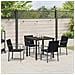 Set da Pranzo per Giardino 5 pcs Nero Poly Rattan - Foto miniatura 4