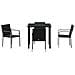 Set da Pranzo per Giardino 5 pcs Nero Poly Rattan - Foto miniatura 7
