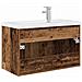 Mobile da Bagno con Lavabo Integrato e Rubinetto Legno Antico - Foto miniatura 8