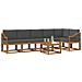 Set di divani da esterno con cuscino 7 pcs Naturale e Antracite - Foto miniatura 3