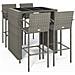 Set da Bar da Giardino 5 pz Grigio in Polyrattan - Foto miniatura 1