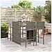 Set da Bar da Giardino 5 pz Grigio in Polyrattan - Foto miniatura 2