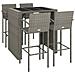 Set da Bar da Giardino 5 pz Grigio in Polyrattan - Foto miniatura 3
