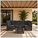 Set Divano da Giardino 7 pz Grigio polyrattan - Foto miniatura 4