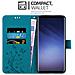 Custodia Compatibile Con Samsung Galaxy S9 In Blu Fiore - Coperchio Protettivo In Design Floreale Con Chiusura Magnetica, Funzione Stand E Slot Per Carte - Foto miniatura 2