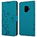 Custodia Compatibile Con Samsung Galaxy S9 In Blu Fiore - Coperchio Protettivo In Design Floreale Con Chiusura Magnetica, Funzione Stand E Slot Per Carte - Foto miniatura 10