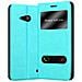 Custodia Compatibile Con Nokia Lumia 550 In Turchese Menta - Coperchio Protettivo Con Chiusura Magnetica, Funzione Stand E 2 Finestre Di Visualizzazione - Foto miniatura 1