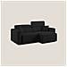 Orwell Divano Con Seduta Estraibile In Microfibra Smacchiabile T11 Nero 215 Cm - Foto miniatura 2