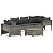 Set Divani da Giardino 6 pz con Cuscini in Polyrattan Grigio - Foto miniatura 2