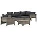 Set Divani da Giardino 6 pz con Cuscini in Polyrattan Grigio - Foto miniatura 3
