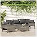 Set Divani da Giardino 6 pz con Cuscini in Polyrattan Grigio - Foto miniatura 1