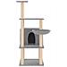 Albero Per Gatti Con Tiragraffi In Sisal Grigio Chiaro 132 Cm - Foto miniatura 2