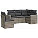 Set Divano da Giardino 5 pz con Cuscini Grigio in Polyrattan - Foto miniatura 1