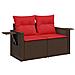 Set Divano da Giardino 6pz con Cuscini Grigio Polyrattan Acacia - Foto miniatura 4