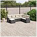 Set Divani da Giardino con Cuscini 7pz Nero Polyrattan - Foto miniatura 2