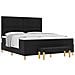 Letto Box Spring con Materasso & Panchina Nero 180x200 cm Tessuto - Foto miniatura 1
