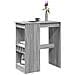 Tavolo Bar con Rastrelliera Grigio 102x50x103,5cm Multistrato - Foto miniatura 2