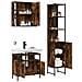Set Mobili da Bagno 3 pz Rovere Fumo in Legno Multistrato - Foto miniatura 4