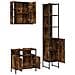 Set Mobili da Bagno 3 pz Rovere Fumo in Legno Multistrato - Foto miniatura 5