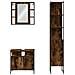 Set Mobili da Bagno 3 pz Rovere Fumo in Legno Multistrato - Foto miniatura 6