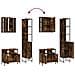 Set Mobili da Bagno 3 pz Rovere Fumo in Legno Multistrato - Foto miniatura 9