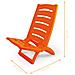 Sedia Camping Spiaggia Pieghevole Spiaggina Portatile Plastica Mod. Linosa Linosa Arancio - Foto miniatura 4