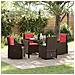 Set da Pranzo per Giardino 5 pcs Marrone Poly Rattan - Foto miniatura 2