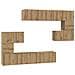 Set mobile TV 8 pcs rovere artigianale 80 x 30 x 30 cm - Foto miniatura 1