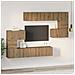 Set mobile TV 8 pcs rovere artigianale 80 x 30 x 30 cm - Foto miniatura 4
