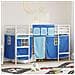 Struttura del Letto Loft per Bambini con Tendine Bianco e Blu - Foto miniatura 2