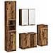 Set di mobili per il bagno con cassetto 4 pcs Legno vecchio - Foto miniatura 1