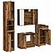 Set di mobili per il bagno con cassetto 4 pcs Legno vecchio - Foto miniatura 9