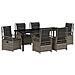 Set da Pranzo per Giardino 7 pcs Grigio polyrattan - Foto miniatura 1