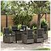 Set da Pranzo per Giardino 7 pcs Grigio polyrattan - Foto miniatura 2